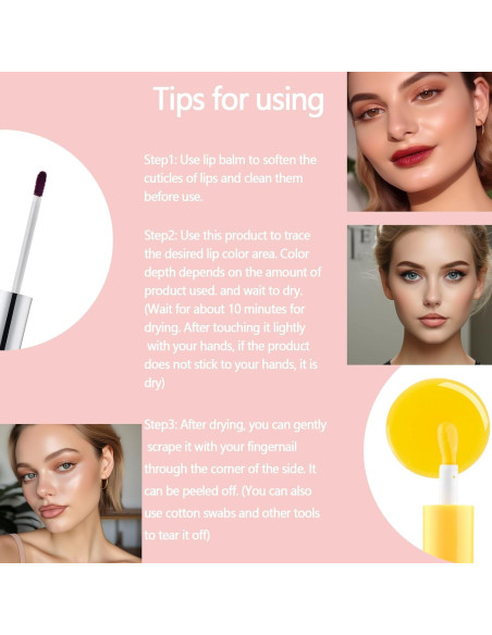 Kit de Tatuaje de Labios ONXK - Tinte y Delineador Peel Off