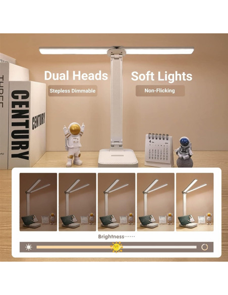 Lámpara de Escritorio Rosa LuxLumin 5W Recargable 3 Modos