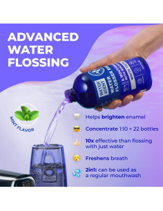 Enjuague Bucal Concentrado para Hilo Dental Waterdent 500ml 2