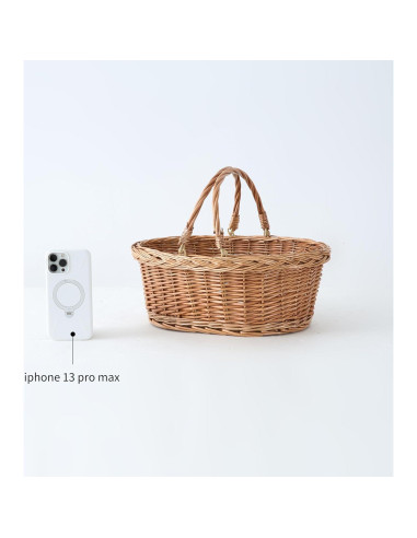 Cesta de Picnic de Mimbre Longero 29x39x15cm Amarillo