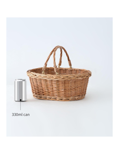 Cesta de Picnic de Mimbre Longero 29x39x15cm Amarillo