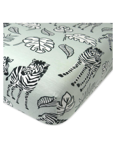 Sábanas Ajustadas para Cuna HonestBaby 100% Algodón Orgánico Cebra
