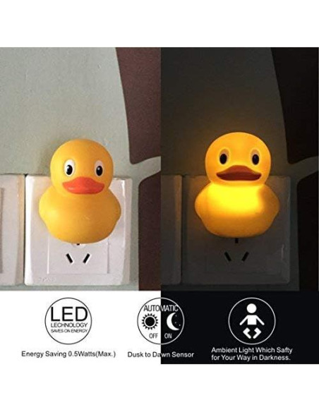 Paquete de 2 luces nocturnas LED con sensor automático 2700K