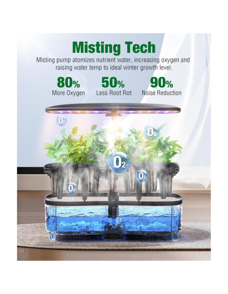 Sistema Hidropónico Misting Okayice 15 Pods 2.5L Jardín Interior