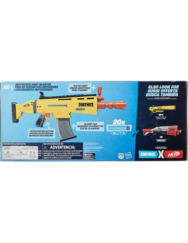 Nerf Fortnite AR-L Blaster Motorizado 20 Dardos Elite