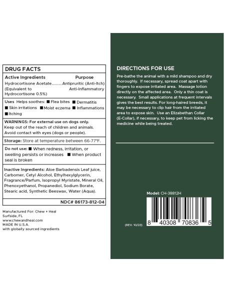 Crema Antipicazón Chew + Heal Labs para Perros 118 ml