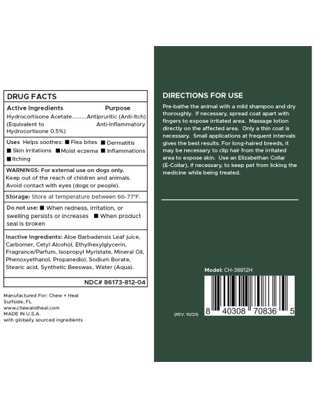 Crema Antipicazón Chew + Heal Labs para Perros 118 ml