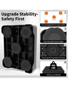 Escalera Ajustable TENGYI 272 kg Antideslizante Portátil 3 Escalones 2