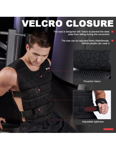 Placas de Chaleco de Peso Ajustables LEKRO 0.20 kg para Ejercicio