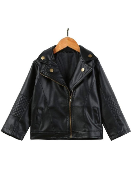 Chaqueta de Cuero Sintético para Niñas 1-5 Años - Negra