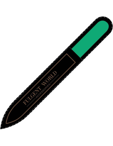 Lima de Uñas de Vidrio Fulgent World Verde 140mm