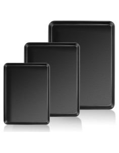 Juego de bandejas para hornear E-far 3 piezas acero al carbono