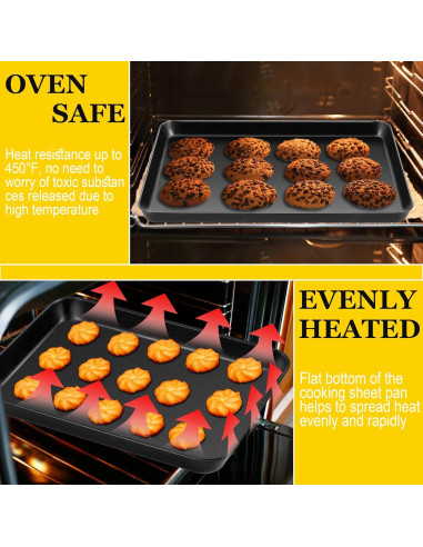 Juego de bandejas para hornear E-far 3 piezas acero al carbono