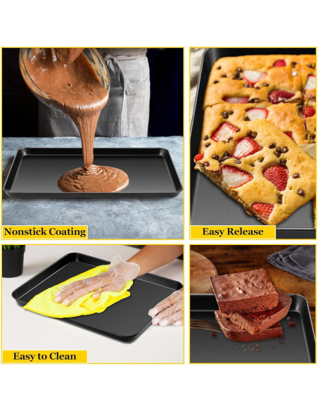 Juego de bandejas para hornear E-far 3 piezas acero al carbono