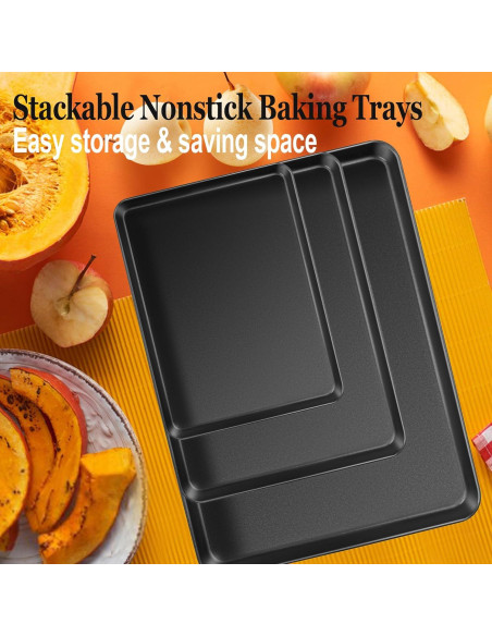 Juego de bandejas para hornear E-far 3 piezas acero al carbono