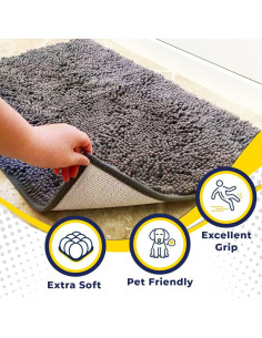 Alfombra Antideslizante Muddy Mat Microfibra 48x76cm Gris 2