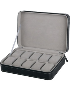 Caja de Reloj Portátil Homeater 10 Compartimentos Negra 2