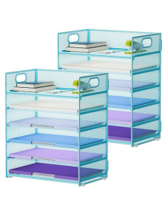 Organizador de Escritorio Marbrasse 2P Malla 6 Niveles Azul