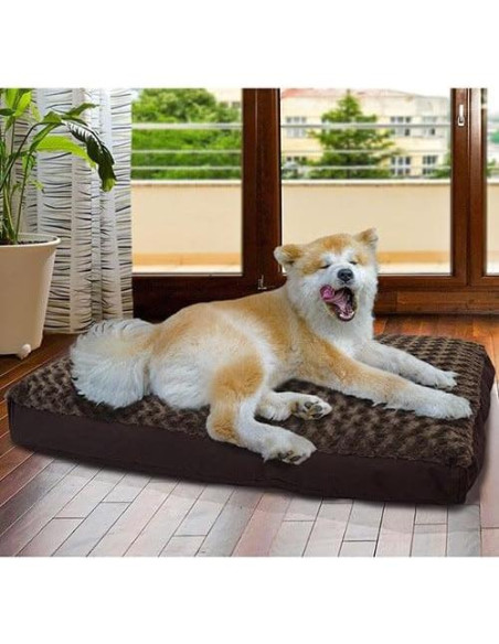 Cama para Perros Furhaven Grande Chocolate con Funda Lavable