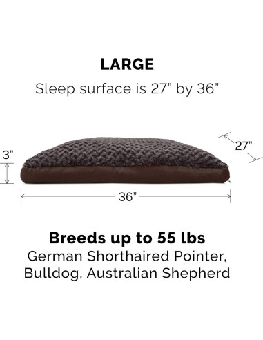 Cama para Perros Furhaven Grande Chocolate con Funda Lavable