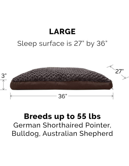 Cama para Perros Furhaven Grande Chocolate con Funda Lavable