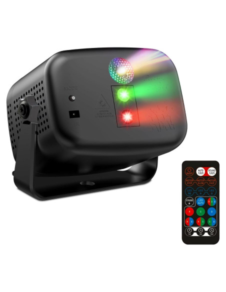 Luz de Disco Estroboscópica RGB Maxrock SJ-01 con Control Remoto