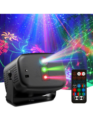 Luz de Disco Estroboscópica RGB Maxrock SJ-01 con Control Remoto