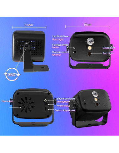 Luz de Disco Estroboscópica RGB Maxrock SJ-01 con Control Remoto