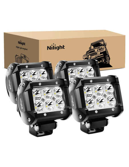 Barra de Luz LED Nilight 60001S-C 4PCS 18W 1260lm IP67