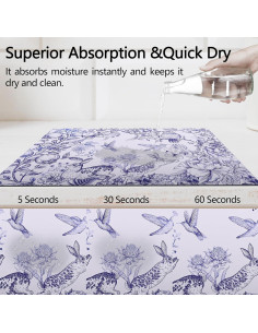 Alfombrilla Absorbente de Silicona Bzocm 61x41 cm Flores Vintage 2