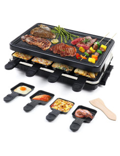 Parrilla Eléctrica 2 en 1 Fajiabao con 8 Sartenes Antiadherentes