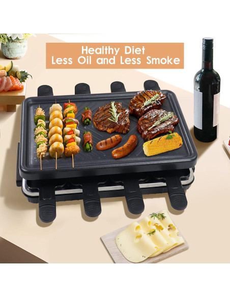 Parrilla Eléctrica 2 en 1 Fajiabao con 8 Sartenes Antiadherentes