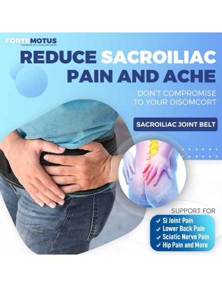 Cinturón Sacroiliaco FORTEMOTUS Ajustable para Dolor de Espalda