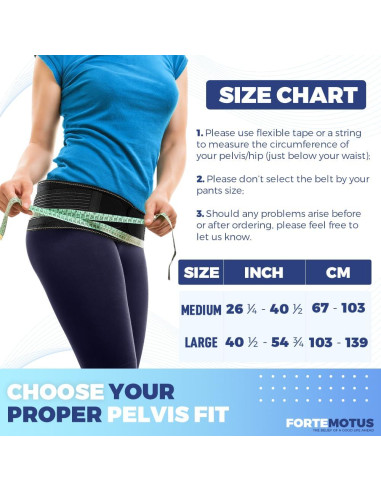 Cinturón Sacroiliaco FORTEMOTUS Ajustable para Dolor de Espalda