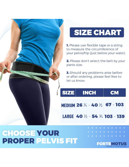 Cinturón Sacroiliaco FORTEMOTUS Ajustable para Dolor de Espalda