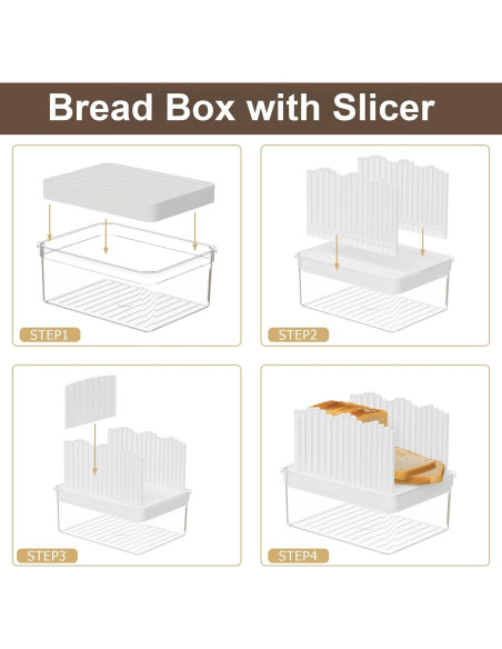 Caja de Pan Hermética con Cortador y Bandeja Enfriada Beige