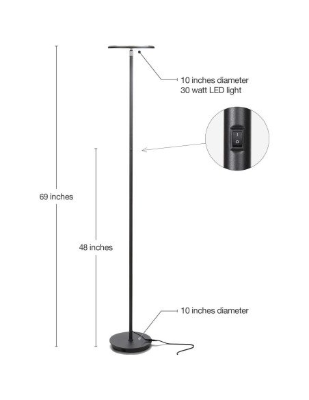 Lámpara de pie LED Brightech Sky Colors 1.75m Control Wi-Fi