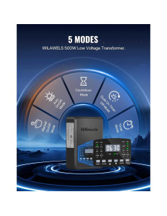 Transformador de Iluminación de Paisaje WILAWELS 500W 2 Zonas 2