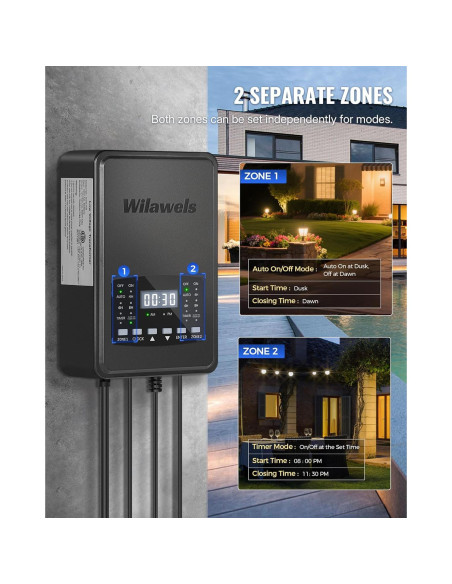 Transformador de Iluminación de Paisaje WILAWELS 500W 2 Zonas