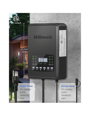 Transformador de Iluminación de Paisaje WILAWELS 500W 2 Zonas