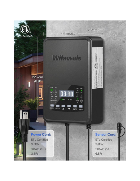 Transformador de Iluminación de Paisaje WILAWELS 500W 2 Zonas