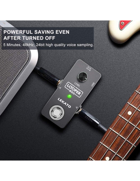 Pedal de Efecto Looper LEKATO 5 Minutos Gris - Guitarra