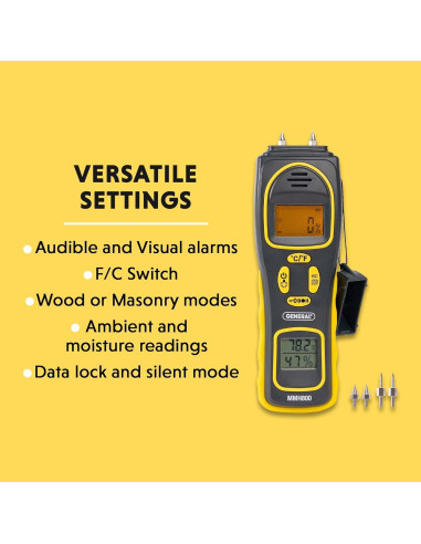 Medidor de Humedad Digital 4-en-1 Herramientas Generales MMH800