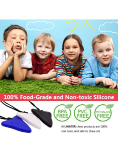 Collar de Masticar Sensorial JNATER - Silicona Grado Alimenticio - 3 Colores 2