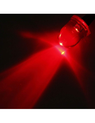 10 Piezas LED Pre Cableados 10mm Rojo uxcell DC 3-6V