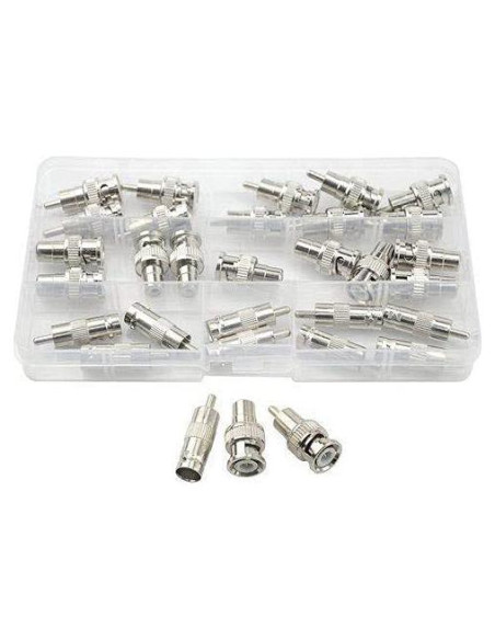 Kit de Conectores de Conversión BNC a RCA 30 Piezas XLX