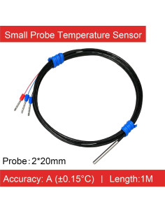 Sensor de Temperatura PT100 QFDRRFIJT 1m Sonda RTD Impermeable 2