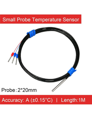Sensor de Temperatura PT100 QFDRRFIJT 1m Sonda RTD Impermeable