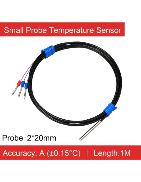 Sensor de Temperatura PT100 QFDRRFIJT 1m Sonda RTD Impermeable