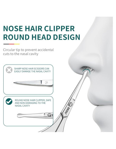 Recortador de Vello Nasal DEOU D-2026 Acero Inoxidable